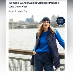 Lands End Women’s Long Light Puffer Vest